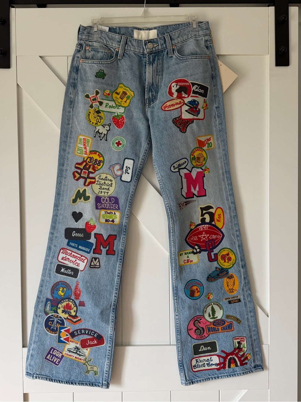 MOTHER Bookie Scout Patchwork Sticker Jeans - Picture 6 of 6